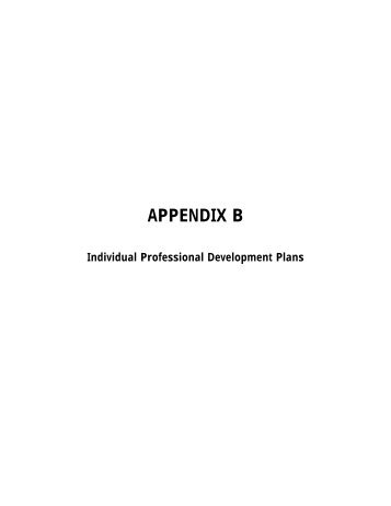 Appendix B: Individual Professional Development Plans - CALPRO