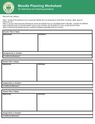 Moodle Planning Worksheet