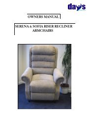 owners manual serena & sofia riser recliner ... - Days Healthcare