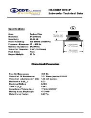 HD-800CF DVC 8” Subwoofer Technical Data - CDT Audio