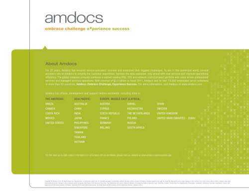 Managed Services catalog - Amdocs