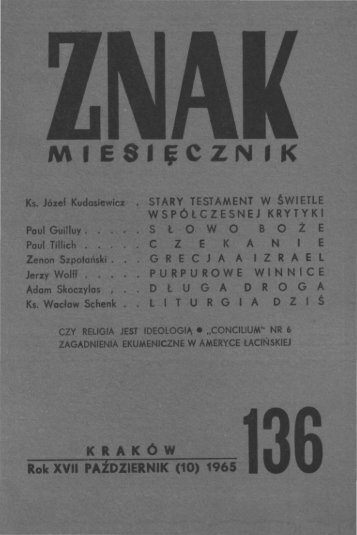 Nr 136, paÅºdziernik 1965 - Znak