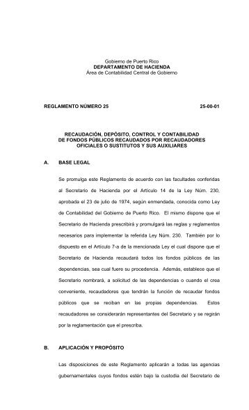 Gobierno de Puerto Rico DEPARTAMENTO DE HACIENDA Ãrea de ...