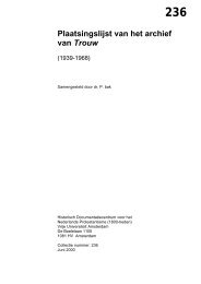236 Plaatsingslijst van het archief van Trouw - VU - Vrije Universiteit ...