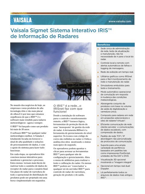 MET G IRIS Datasheet B210636PT-G - Vaisala