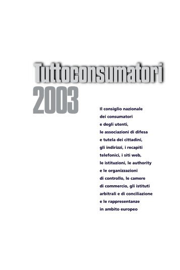 Tutto consumatori 2003 - CNCU