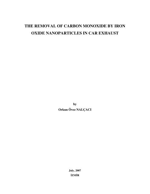 the removal of carbon monoxide by iron oxide nanoparticles in car ...