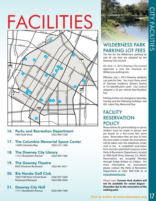 Parks & Recreation Guide FALL 2013 (pdf) - City of Downey