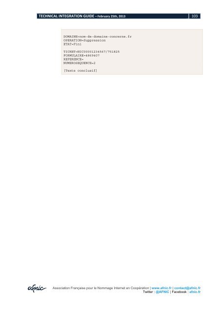 Technical Integration Guide - Afnic