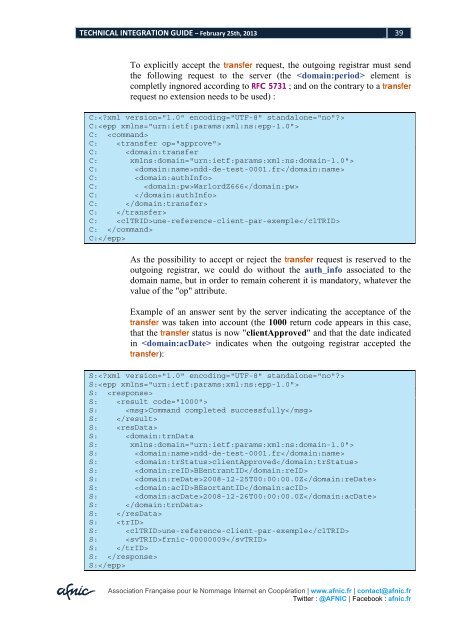 Technical Integration Guide - Afnic