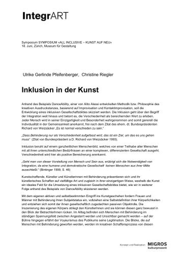 Inklusion in der Kunst (PDF) - Integrart