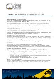 Safety Ambassadors Information Sheet