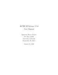 ACES II Release 2.5.0 User Manual - Quantum Theory Project
