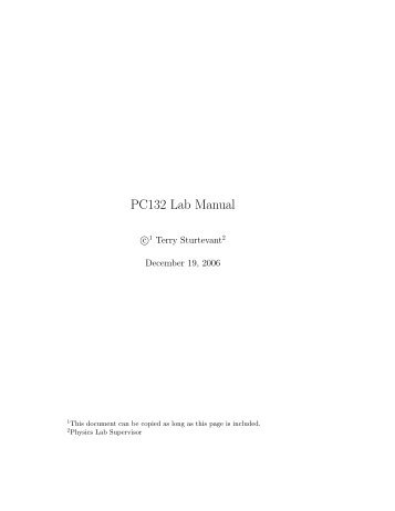 PC132 Lab Manual - Wilfrid Laurier University Physics Labs