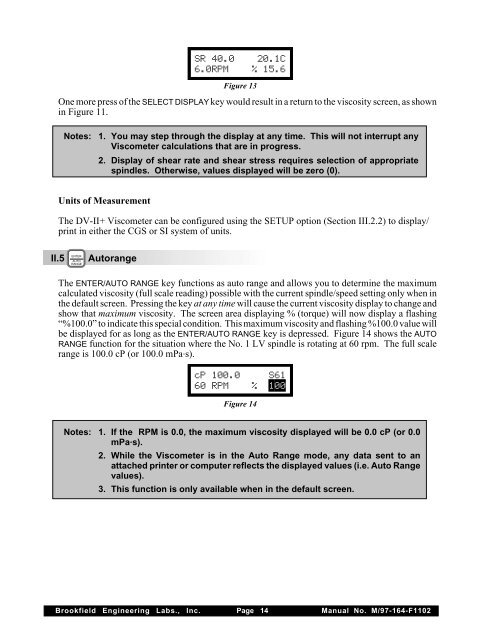 BROOKFIELD DV-II+ PROGRAMMABLE VISCOMETER Operating ...