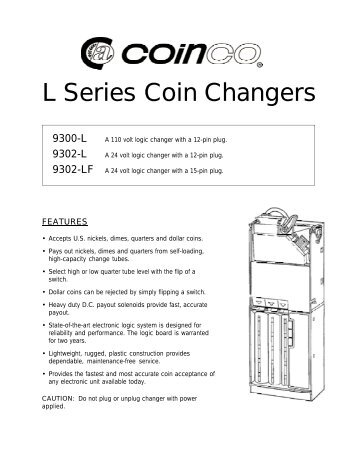 L Series Coin Changers - (Coinco) Europe