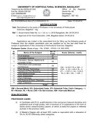 notification - University of Horticultural Sciences, Bagalkot