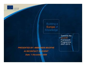 Overview of the European Union's Framework Programmes for