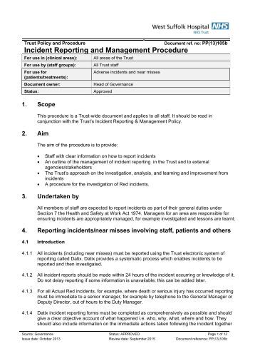 incident reporting policy and procedure v6 0 heart of incident report policy