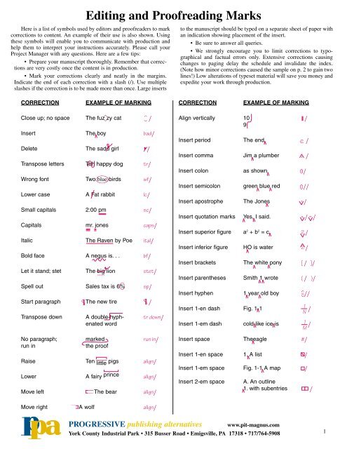 Editing and Proofreading Marks