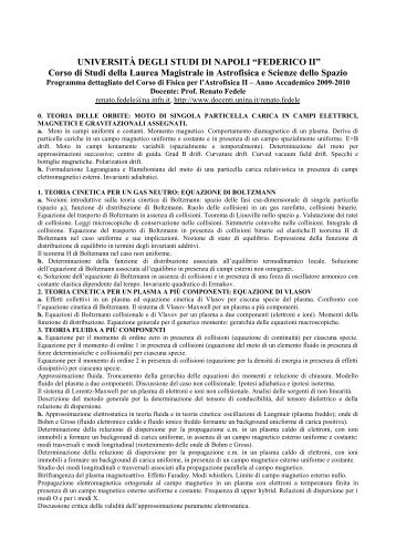 Fisica per l'Astrofisica 2 - Dipartimento di Fisica - UniversitÃ  degli ...