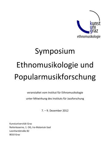 Programm - Institut 13: Ethnomusikologie - Universität für Musik und ...