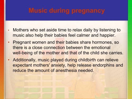 Music as Therapy for Pregnancy, Birth and Early Development