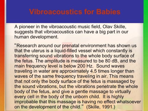 Music as Therapy for Pregnancy, Birth and Early Development