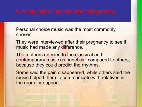 Music as Therapy for Pregnancy, Birth and Early Development