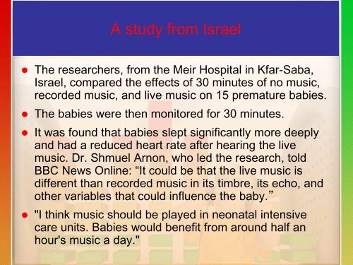 Music as Therapy for Pregnancy, Birth and Early Development