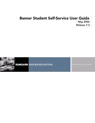 Banner Student Self-Service / User Guide / 7.3