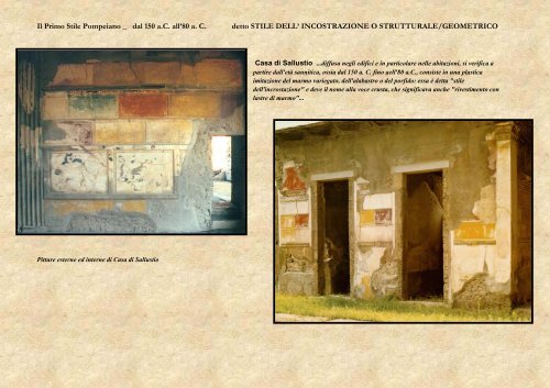 Pompei-gli stili pittorici e musivi