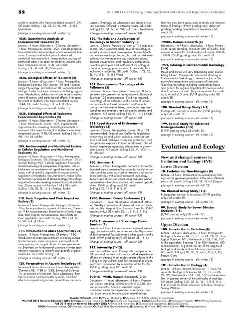 Version 1.5 - General Catalog - UC Davis