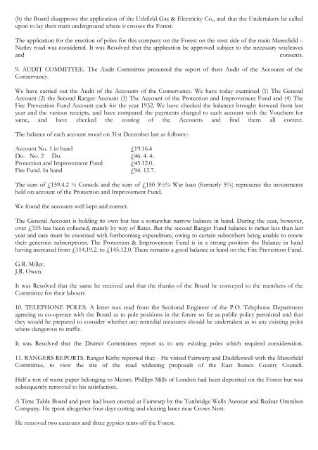 Transcript Historical Minute Book 1933 to 1940 - Ashdown Forest