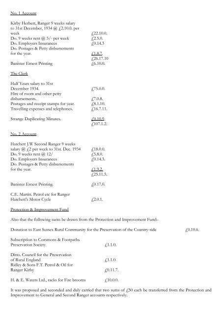 Transcript Historical Minute Book 1933 to 1940 - Ashdown Forest