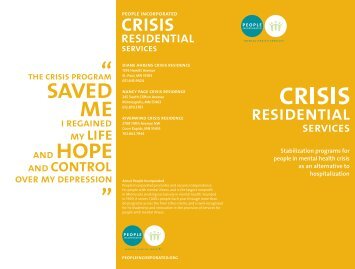 Crisis Residential Services Brochure - People Incorporated