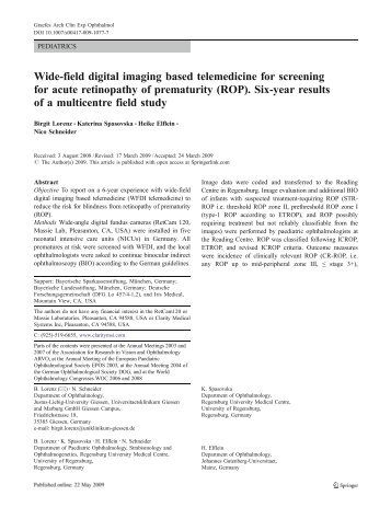 Wide-field digital imaging based telemedicine for screening for ...