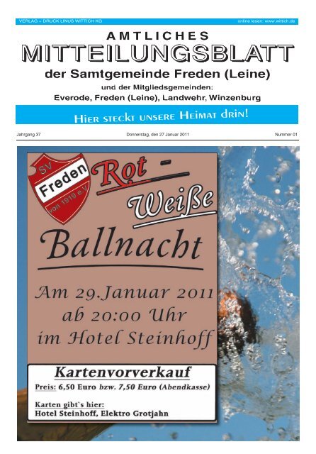 Zusteller/in für unser „Mitteilungsblatt Freden“ gesucht!