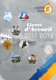 Le livret d'accueil 2011 - AcadÃ©mie de Guyane