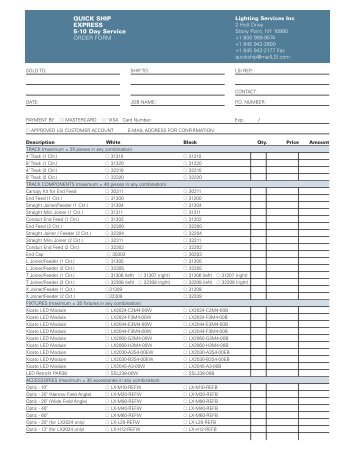 download order form (pdf) - Lighting Services Inc