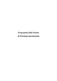 Programma della Sezione di Psicologia Sperimentale - AIP