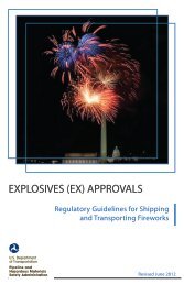 EXPLOSIVES (EX) APPROVALS - PHMSA - U.S. Department of ...