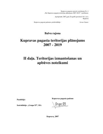 Kupravas pagasta teritorijas plÄnojums 2007 - 2019 II da a ...