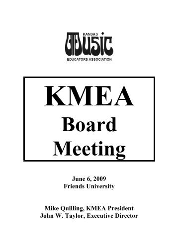 Boardbook - Kansas Music Educators Association
