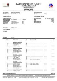 Startliste - Clubmeisterschaft 2010 - Gemeinde Oberndorf in Tirol