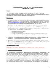 Standard Citation Forms for Rare Book Cataloging Revision