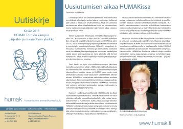 Tornion kampuksen uutiskirje - Humanistinen ammattikorkeakoulu