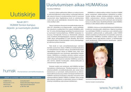 Tornion kampuksen uutiskirje - Humanistinen ammattikorkeakoulu