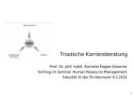 Triadische Karriereberatung - Prof. Dr. Kornelia Rappe-Giesecke