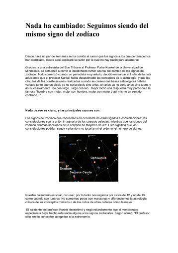 Nada ha cambiado: Seguimos siendo del mismo signo del zodÃ­aco